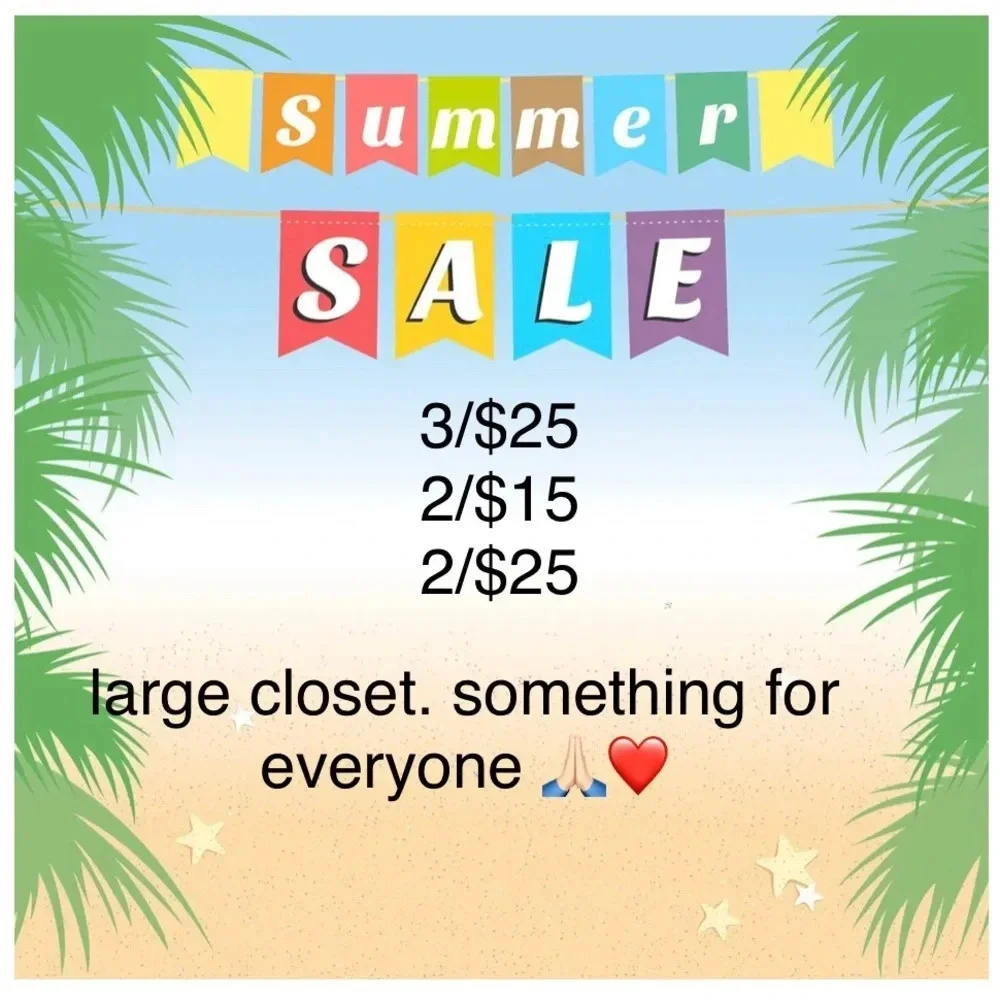 2/$15, 3/$25, 2/$25 sales!